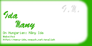 ida many business card