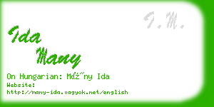 ida many business card